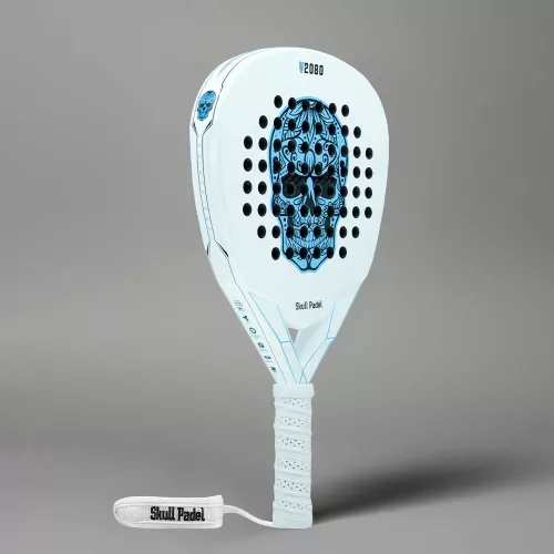 2026 SKULLPADEL V2080 white blue 12K  SOFT padel ütő